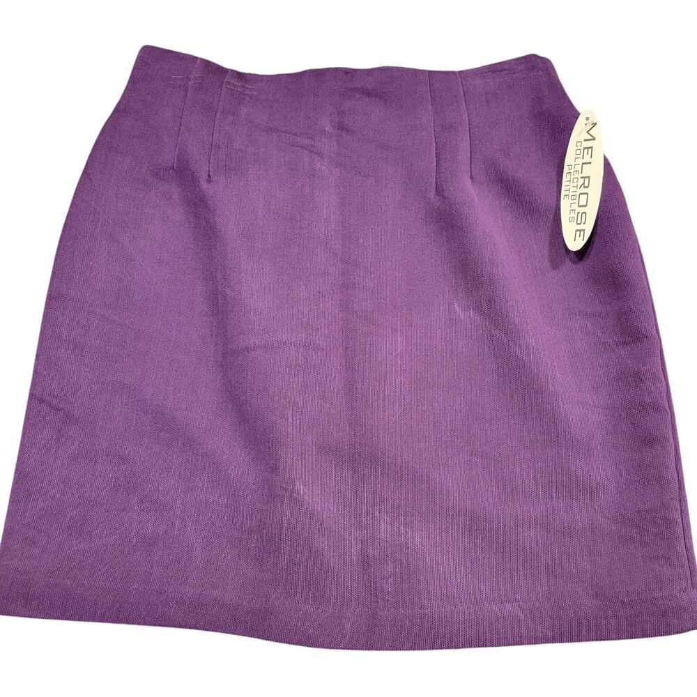 Melrose Purple Mini Skirt NEW Elastic Stretch A-Line Womens Size 14 Petite Lined